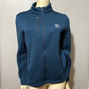 PETER MILLAR Women's Large Wicking Full Zip Quilted Jacket Golf KingsBarns Blue